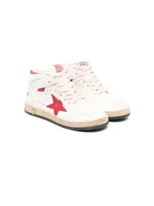 Golden Goose Kids высокие кеды Sky-Star, белый