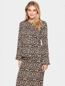 Топ с расклешенными рукавами илисса с леопардовым принтом Saint Tropez, черный/разноцветный