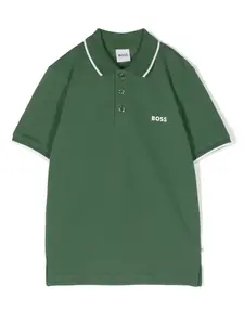 Рубашка поло с логотипом BOSS Kidswear, зеленый