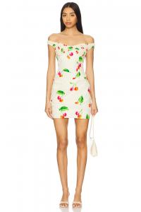 Плиссированное мини-платье с открытыми плечами Swf, cherry bomb