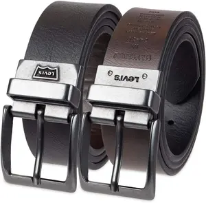 Мужской двусторонний ремень Levi's 2-в-1 - повседневный джинсовый стиль (стандартные размеры, а также размеры для больших и высоких женщин), Black/Brown Rev