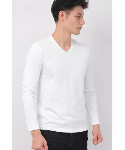 Топ с V-образным вырезом и длинными рукавами «Океанская волна» Tornado Mart, цвет White