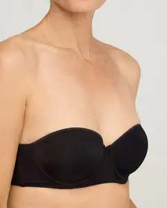Бюстгальтер без бретелек с чашками и косточками Promise, черный