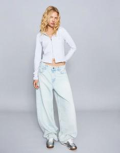 Толстовка Bershka на молнии серого цвета