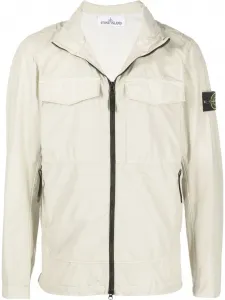 Куртка на молнии с нашивкой Compass Stone Island, нейтральный
