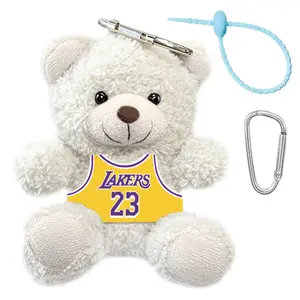 Баскетбольная майка плюшевая игрушка медведь в позе сидя рабочий плюшевая кукла флис высота 13cm AIZIYUO