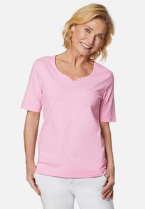 Футболка с принтом MIT CHARMANTEM AUSSCHNITT UND SCHMUCKSTEINCHEN GOLDNER, светло-розовый