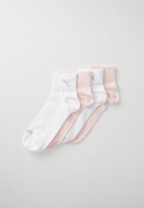 Носки Puma WOMEN QUARTER 4 PACK, White/Pink Melange/White