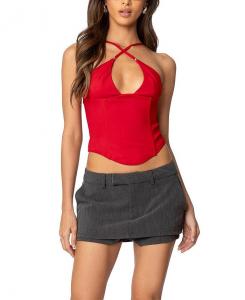 Корсет Lou Crossover с бусинами Edikted, красный