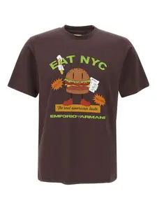 Футболка с графическим принтом EMPORIO ARMANI, коричневый