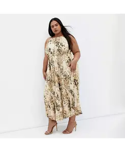 Женское платье Татум больших размеров CITY CHIC, коричневый/бежевый