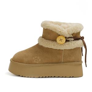 Earl Cat Тёплые короткие зимние сапоги женские резиновые розовые, цвет Rubber Pink