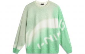 Свитер Li-Ning Sports Life Collection мужской бело-зеленый с принтом