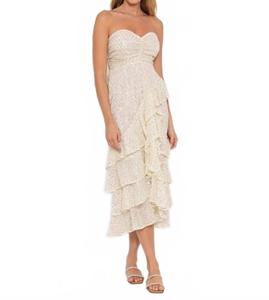 Платье Flavie в бело-золотых пайетках SUNDRESS