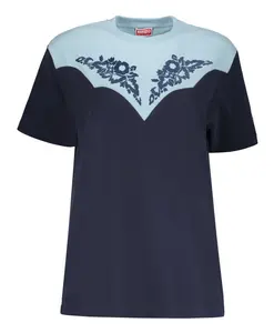 Ребристая футболка с круглым вырезом Kenzo, синий