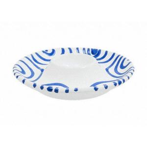 Гладкая подставка для яиц с голубым пламенем, d: 12 см Gmundner Keramik, белый синий