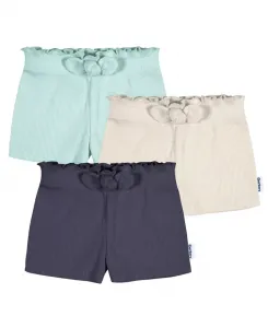 Детские трикотажные шорты для девочек с поясом на резинке, набор из 3 шт Gerber, синий