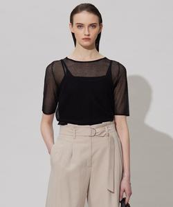 Многослойный трикотажный пуловер высокой плотности вязки