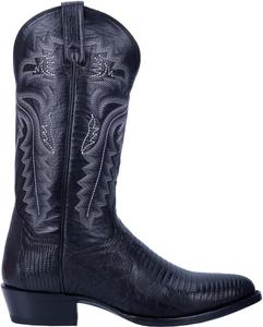 Мужские ботинки Dan Post Mens Winston Lizard с вышивкой, с круглым носком, на подъем, до середины голени - черные