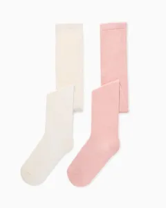 Набор из 2 детских колготок для девочки Zippy, вишневый/розовый