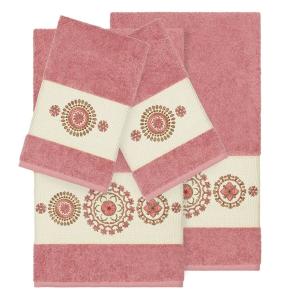 Linum Home Textiles Набор из 4 полотенец из турецкого хлопка с украшением Isabelle