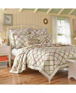 Хлопок Стандартный Шампанск с рюшами и аппликациями в виде сада с бриллиантами Laura Ashley, бежевый