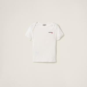 Облегающая футболка из эластичного джерси petit bateau x miu miu MIU MIU, белый