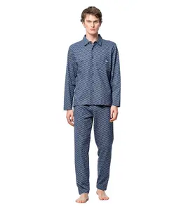 Мужская открытая пижама с принтом SOY, синий