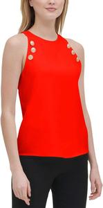 Женская майка без рукавов Calvin Klein с пуговицами, Tango Red