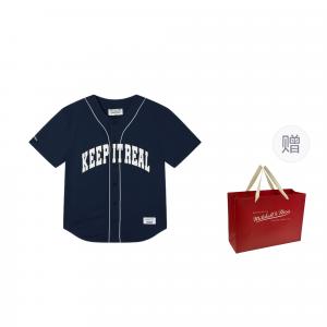 Mitchell Ness Куртка бейсбольная унисекс Mitchell & Ness, Blue (Shopping Bag Included)