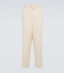 Прямые брюки из хлопкового букле Zegna, белый