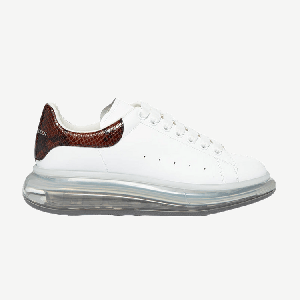 Кроссовки Alexander McQueen Alexander McQueen Oversized Sneaker 'Transparent Sole - Walnut Snakeskin', белый