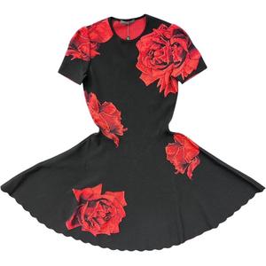 Женское платье с коротким рукавом Alexander McQueen, черный