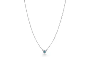 Elsa Peretti Серебряное ожерелье с голубым камнем для женщин серебро TIFFANY & CO., серебряный