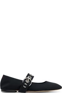 Черные балетки Мэри-Джейн с люверсами Uma Aeyde