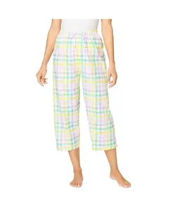 Женские тканые капри для сна Dreams & Co., мультиколор