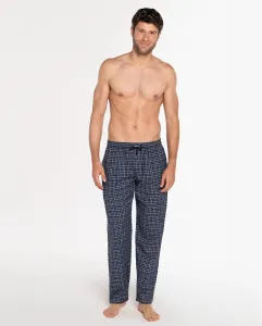 Длинные мужские пижамные штаны из ткани Punto Blanco, синий/белый