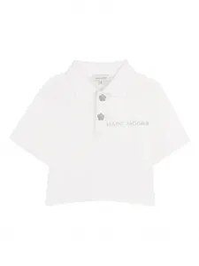 Рубашка поло с короткими рукавами и цветочным декором Marc Jacobs Kids, белый