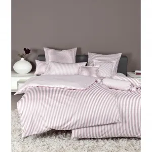 Двустороннее постельное белье Janine «модернклассик 3912, 100% хлопок», (2 шт.), на молнии, дизайн в полоску, цвет rose