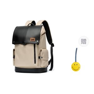 Lee Оксфордский облегченный рюкзак унисекс хаки джаспер, Apricot Brown+Smiley Smiley Face Charm