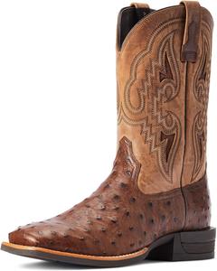 Мужские вестерн-бутсы ARIAT Frontier Chimayo, Dark Tabac Full Quill Ostrich/Tannin