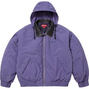 Supreme Кожаная куртка утилитарная с воротником, Blue Plaid/Blue Plaid