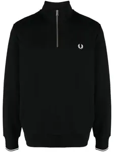 Джемпер на молнии с вышитым логотипом Fred Perry, черный
