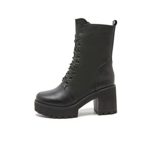 Ботильоны на каблуке 8 см женские PIERCE GENTRY, черные (на флисовой подкладке)