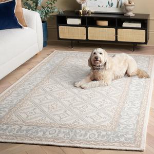 Ковер SAFAVIEH, 183 x 183 см, коллекции Ebony — Grey & Ivory, ручной работы из шерсти, идеально для гостиной, спальни, столовой (EBN151F)