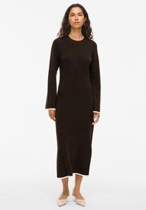 Платье VILA VIKERRY O-NECK -NOOS, Coffee Bean Detail Sandshell Edges/Dark Brown