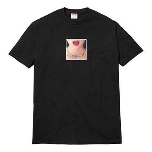 Футболка ss18 necklace tee black printing short sleeve Supreme, черный