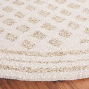 Ковер SAFAVIEH, 244 x 244 см, коллекции Ebony - Ivory & Beige, ручной работы из шерсти, идеально для гостиной, столовой, спальни (EBN604A)