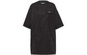 Платье с короткими рукавами женское черное Prada