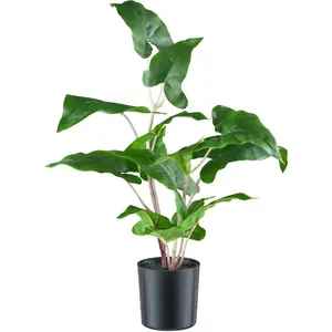 Креативное зеленое искусственное растение «Colocasia esculenta» с детализированной листвой Creativ Green, зеленый